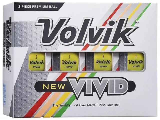 Alt view image 4 of 6 - Volvik 9529 Volvik 2020 Vivid 3 Pc Golf Balls Matte Yellow
