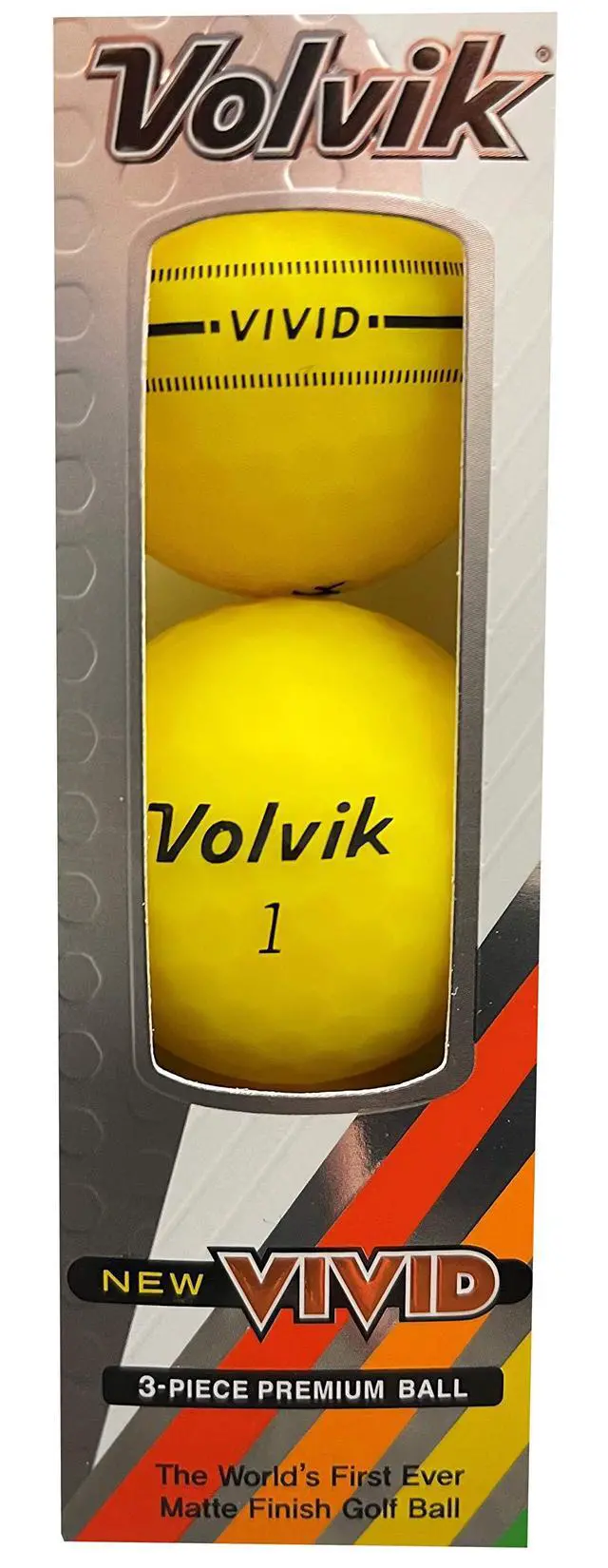 Alt view image 6 of 6 - Volvik 9529 Volvik 2020 Vivid 3 Pc Golf Balls Matte Yellow