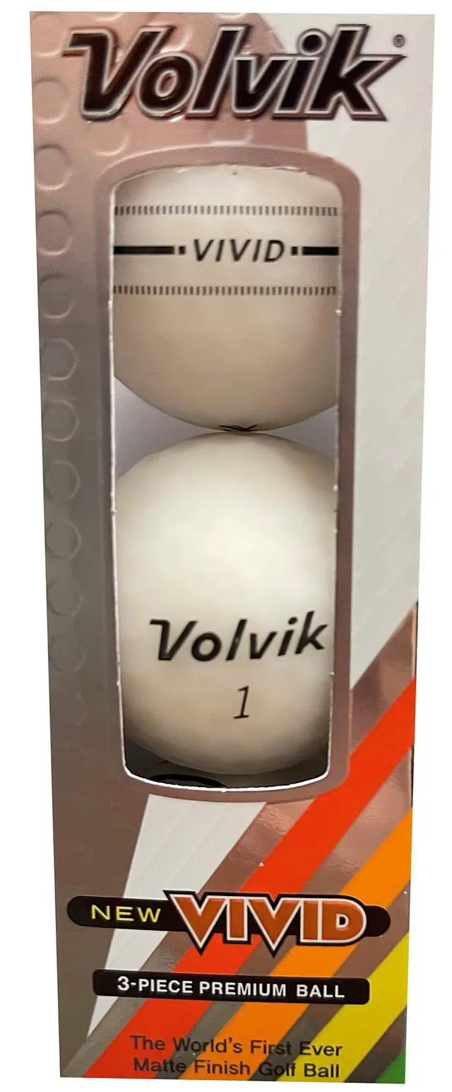Alt view image 6 of 6 - Volvik 9533 Volvik 2020 Vivid 3 Pc Golf Balls Matte White