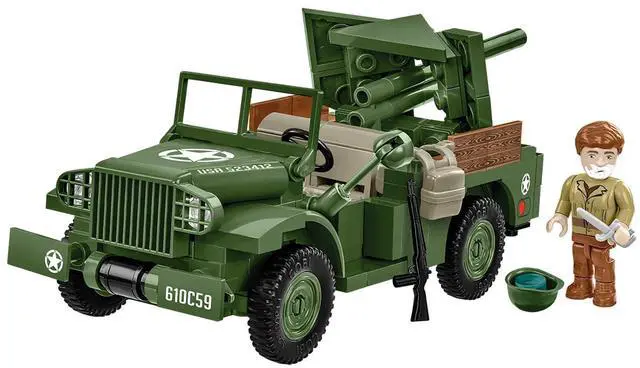Main image of COBI Historical Collection WWII 37mm GMC M6 Fargo Armored Vehicle Jeep Interlocking Building Block Model Set # 3116