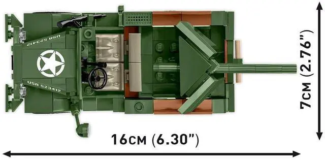 Alt view image 5 of 6 - COBI Historical Collection WWII 37mm GMC M6 Fargo Armored Vehicle Jeep Interlocking Building Block Model Set # 3116