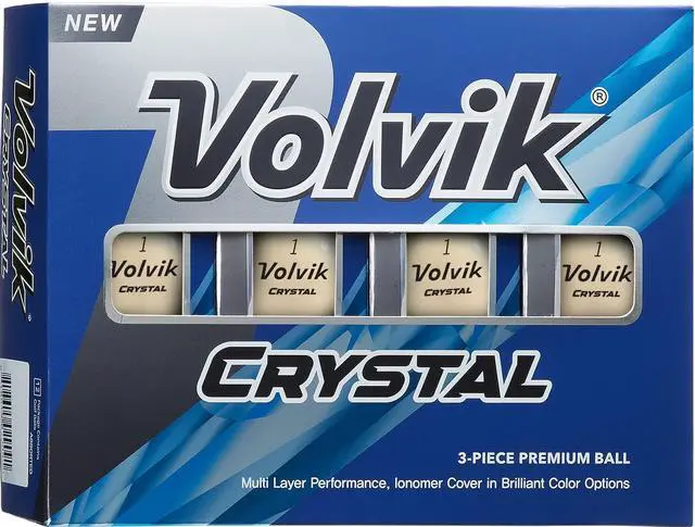 Main image of Volvik Crystal Golf Balls | Super Glossy Semi-Transparent Cover | Consistent Flight & Control | 1 Dozen White