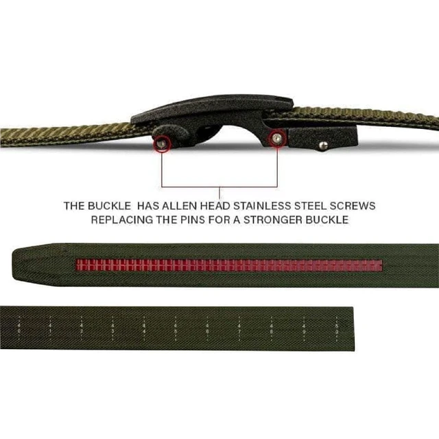 Alt view image 5 of 6 - Nexbelt EDC Green Titan 4.0 PreciseFit Nylon Gun Belt for Concealed Carry - Men's Tactical Ratchet Belt Technology - Fits Up To 50" Waist