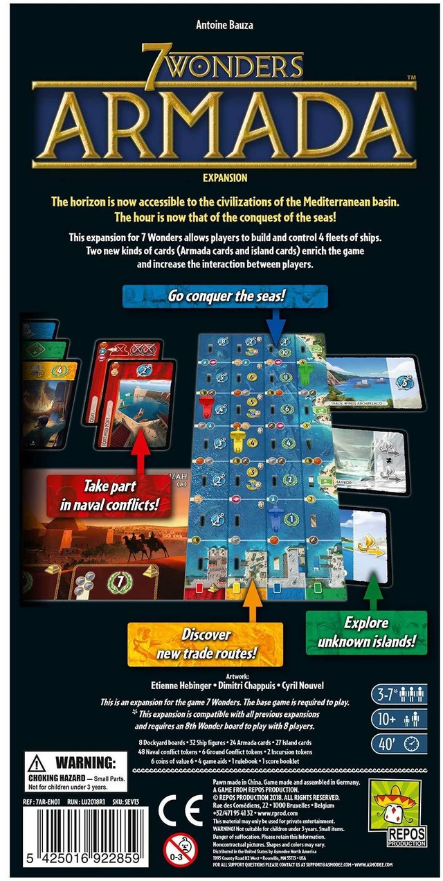 Alt view image 2 of 5 - 7 Wonders Armada Expansion By Repos Poduction SEV13 | Strategy Card Game | Family Board Games