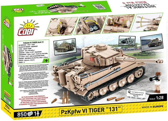 Alt view image 2 of 7 - COBI TOYS World War II Tiger I Tank PzKpfw VI - Model WW2 Interlocking Building Block Set # 2556