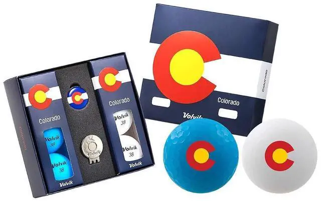 Main image of Volvik Vivid Golf Balls State Edition Gift Packs | Colorado State Golf Balls | Ultimate Distance with Soft Feel | High Visibility & Aerodynamic | 4 Balls With Ball Marker & Magnetic Hat Clip