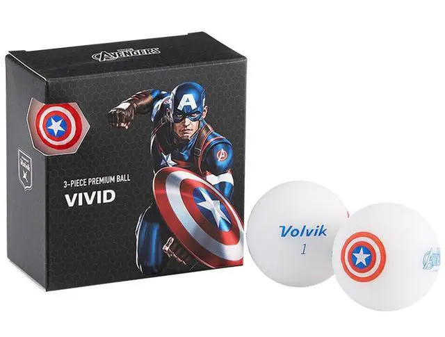 Alt view image 4 of 6 - Volvik 6207 Volvik Marvel Golf Balls 4pk-Captain America