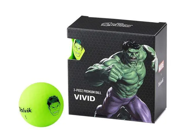 Alt view image 4 of 6 - Volvik 6210 Volvik Marvel Golf Balls 4pk-The Hulk