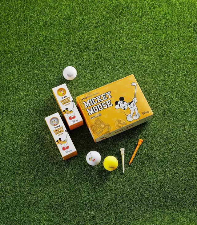 Main image of Volvik Vivid Disney Golf Balls Mickey Mouse | Mickey Mouse & Minnie Mouse Balls | High-Visibility Matte Finish | Enhanced Performance & Distance | Ideal For All Skill Levels | 1 Dozen Balls