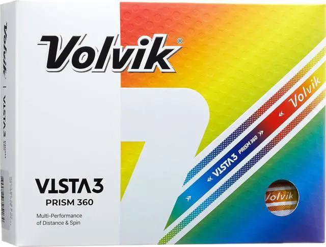 Main image of Volvik Vista3 Prism 360 Dozen Golf Balls - For Distance And Spin - 4 Assorted Colors