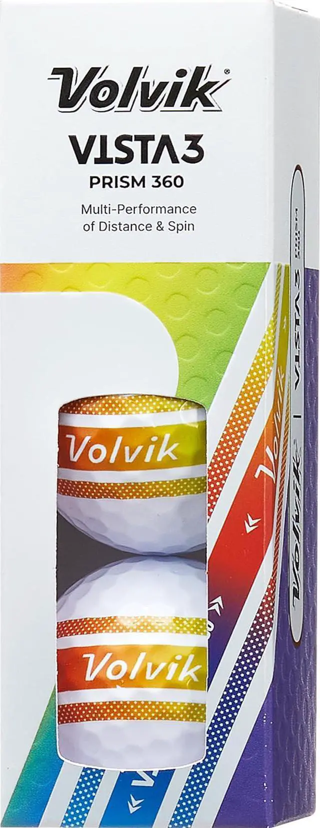 Alt view image 3 of 3 - Volvik Vista3 Prism 360 Dozen Golf Balls - For Distance And Spin - 4 Assorted Colors