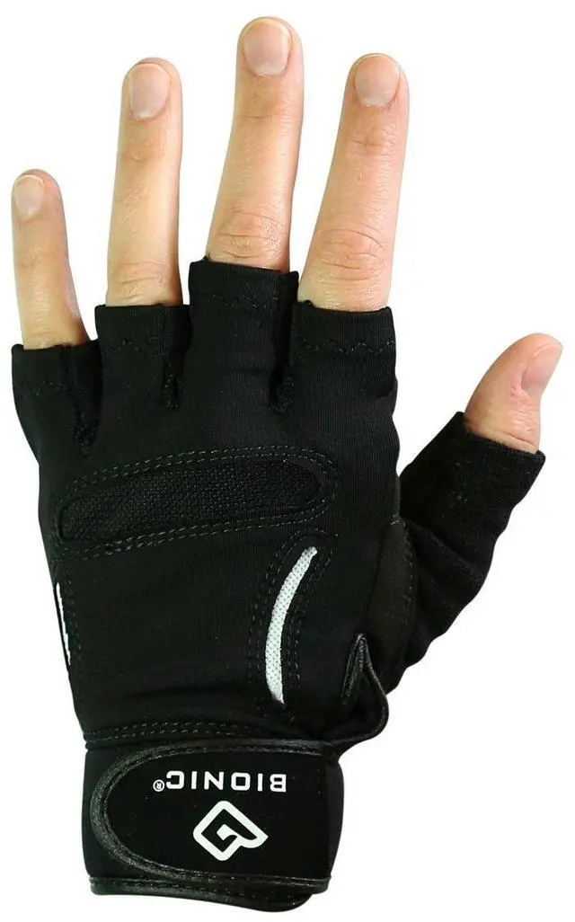 Main image of BIONIC Women's Synthetic Leather ReliefGrip SRG Fitness Gloves, For The Gym And Workouts, w/Patented Anatomical Relief Pad System, Black (Pair)