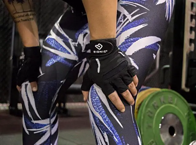 Alt view image 7 of 7 - BIONIC Women's Synthetic Leather ReliefGrip SRG Fitness Gloves, For The Gym And Workouts, w/Patented Anatomical Relief Pad System, Black (Pair)