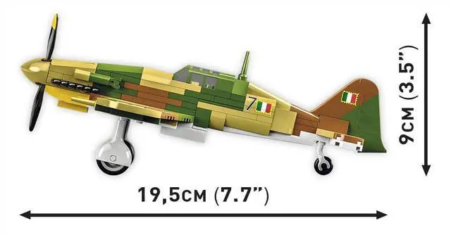 Alt view image 4 of 7 - COBI Historical Collection WWII Fiat G.55 Centauro Italian Fighter Plane Model Interlocking Building Bock Set # 5867