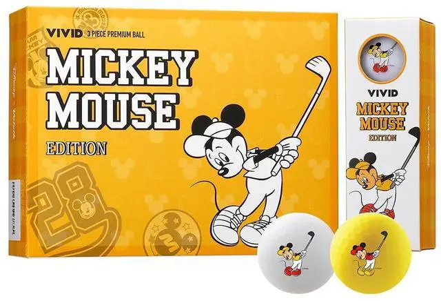 Main image of Volvik Vivid Disney Golf Balls Mickey Mouse | Mickey Mouse & Minnie Mouse Balls | High-Visibility Matte Finish | Enhanced Performance & Distance | Ideal For All Skill Levels | 1 Dozen Balls