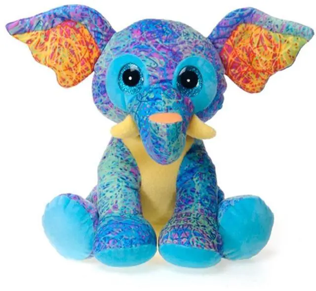 Main image of Fiesta Toys Scribbleez Blue Sitting Elephant 10.5" Plush Stuffed Animal
