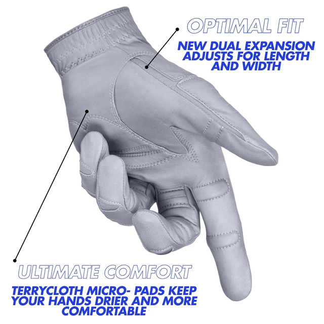 Alt view image 3 of 6 - Bionic Men's StableGrip 2.0 Grey Golf Glove - Made from Premium Cabretta Leather