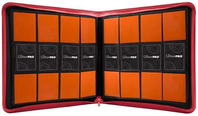 Alt view image 3 of 6 - Ultra PRO - Vivid 12-Pocket Zippered PRO-Binder (Red) - Protect and Store your Valuable Gaming cards, Sports cards or Collectible Cards, Store and Protect Up to 480 Cards