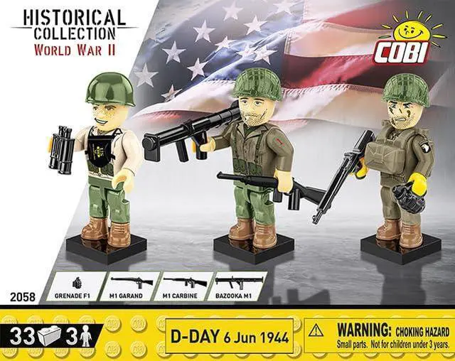 Alt view image 2 of 4 - COBI Normandy Historical Collection D-Day June, 6 1944 - US Army Soldier Figures Building Block Set # 2058