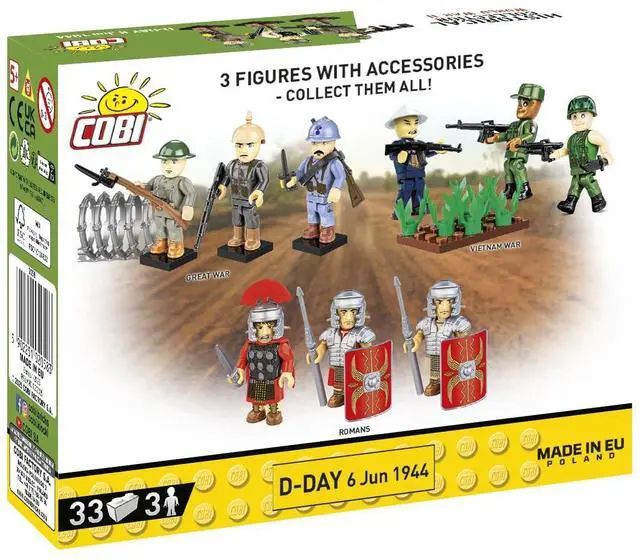Alt view image 4 of 4 - COBI Normandy Historical Collection D-Day June, 6 1944 - US Army Soldier Figures Building Block Set # 2058