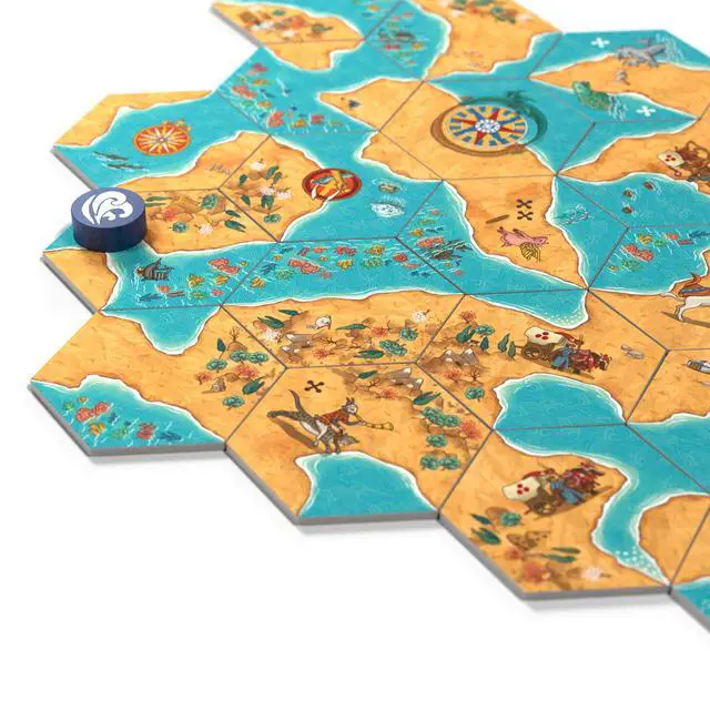 Alt view image 5 of 7 - Land vs Sea Board Game | Engaging Tile-Laying Puzzle | Family-Friendly Strategy Game | Ages 10+ | 2-4 Players | Average Playtime 40 Minutes | By Good Games Publishing