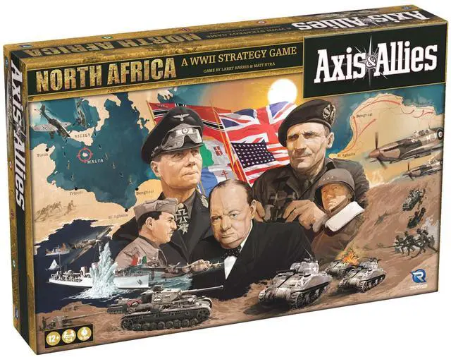 Main image of Axis & Allies: North Africa WWII Board Game By Renegade Game Studios - 2-4 Players - Ages 12+ 3 Hours Playing time - New World War II Setting for Axis & Allies! Over 250+ Plastic Miniatures!