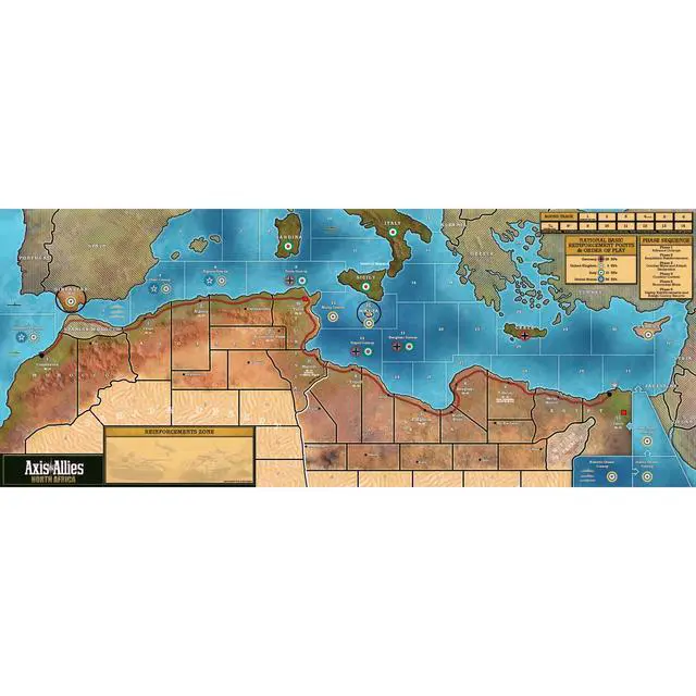 Alt view image 3 of 7 - Axis & Allies: North Africa WWII Board Game By Renegade Game Studios - 2-4 Players - Ages 12+ 3 Hours Playing time - New World War II Setting for Axis & Allies! Over 250+ Plastic Miniatures!