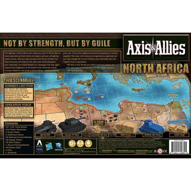 Alt view image 2 of 7 - Axis & Allies: North Africa WWII Board Game By Renegade Game Studios - 2-4 Players - Ages 12+ 3 Hours Playing time - New World War II Setting for Axis & Allies! Over 250+ Plastic Miniatures!