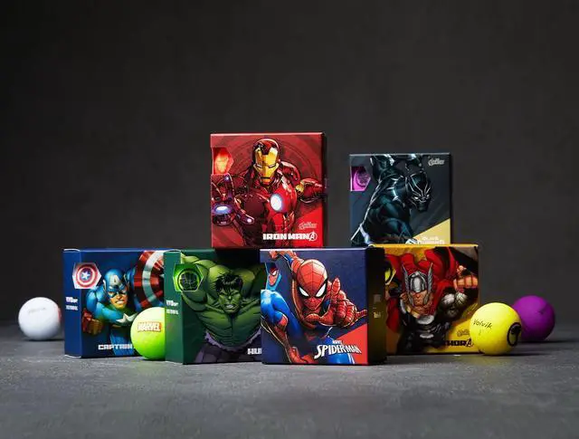 Alt view image 4 of 4 - Volvik Vivid Soft: Captain America Golf Gift 4-Ball Pack