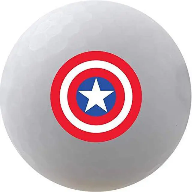 Alt view image 2 of 4 - Volvik Marvel Captain America Hero Golf Balls | 4-Pack with Ball Marker | High-Performance 3-Piece Ball | Matte Finish & Vibrant Colors - 818615027462