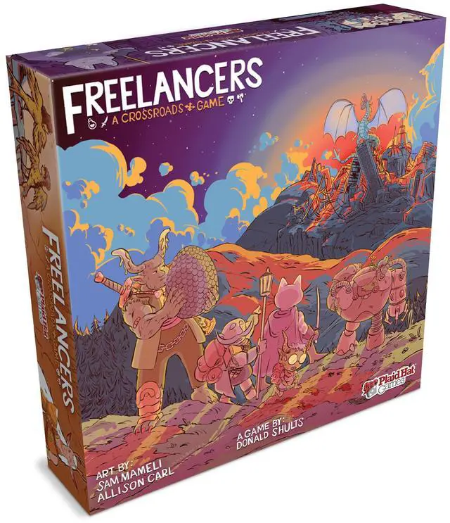 Main image of Freelancers Board Game - Dive into a Post-Apocalyptic Gig Economy! Narrative Adventure Game, Fantasy RPG Game, Ages 14+, 3-7 Players, 90 Minute Playtime, Made by Plaid Hat Games