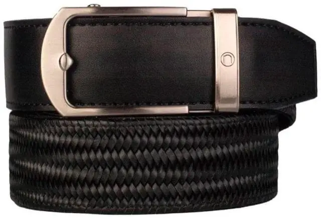 Main image of Nexbelt Golf Belts Maduro Weave Black Leather Ratchet Belt - Cut to Fit up to 45"