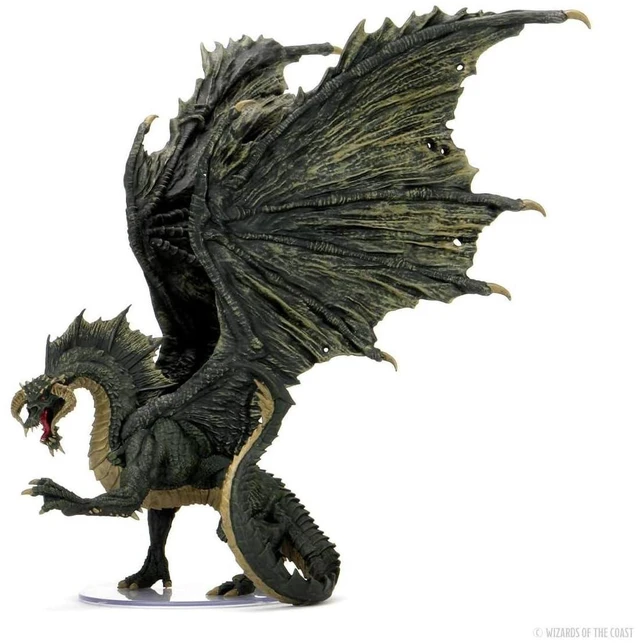 Main image of D&D: Icons of The Realms Premium Painted Figures: Adult Black Dragon | Dungeons And Dragons WizKids Figure