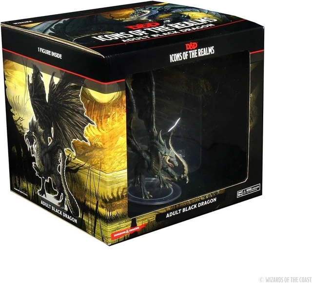 Alt view image 2 of 7 - D&D: Icons of The Realms Premium Painted Figures: Adult Black Dragon | Dungeons And Dragons WizKids Figure
