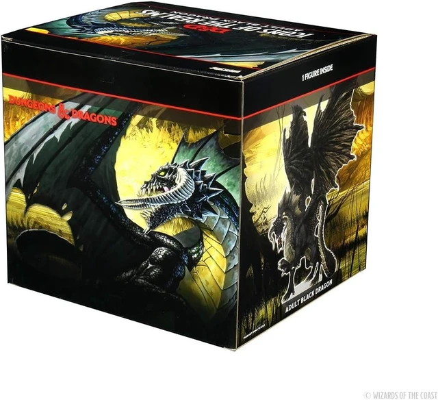 Alt view image 4 of 7 - D&D: Icons of The Realms Premium Painted Figures: Adult Black Dragon | Dungeons And Dragons WizKids Figure