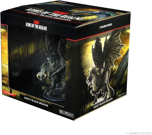 Alt view image 3 of 7 - D&D: Icons of The Realms Premium Painted Figures: Adult Black Dragon | Dungeons And Dragons WizKids Figure