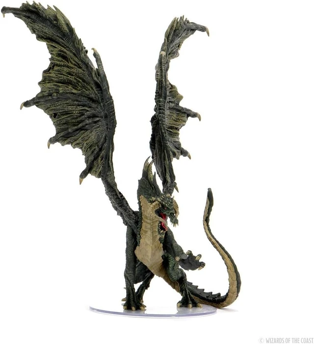 Alt view image 5 of 7 - D&D: Icons of The Realms Premium Painted Figures: Adult Black Dragon | Dungeons And Dragons WizKids Figure