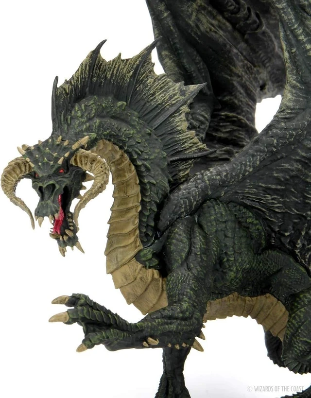 Alt view image 6 of 7 - D&D: Icons of The Realms Premium Painted Figures: Adult Black Dragon | Dungeons And Dragons WizKids Figure