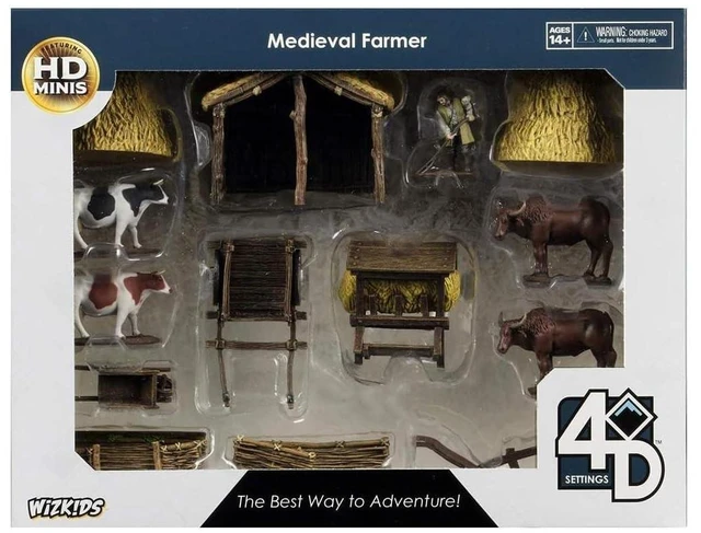 Main image of WizKids 4D Settings: Medieval Farmer | The Best Way to Adventure! Role Playing Game Figures | RPG Minis