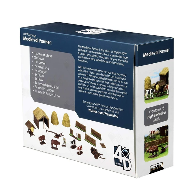 Alt view image 3 of 7 - WizKids 4D Settings: Medieval Farmer | The Best Way to Adventure! Role Playing Game Figures | RPG Minis