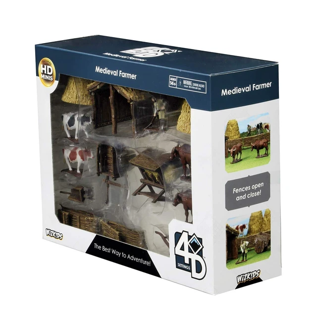 Alt view image 2 of 7 - WizKids 4D Settings: Medieval Farmer | The Best Way to Adventure! Role Playing Game Figures | RPG Minis
