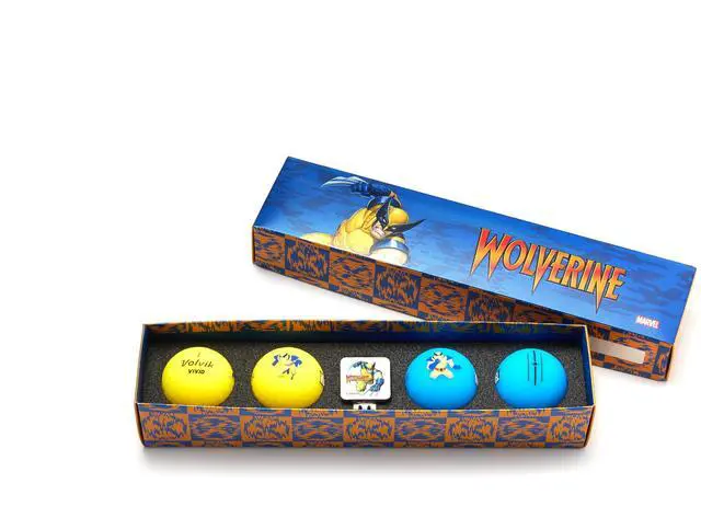 Main image of Volvik Marvel Wolverine 3.0 Golf Balls Set | 4-Pack with Exclusive Ball Marker & Magnetic Hat Clip | High-Performance 3-Piece Ball | Vibrant Matte Finish | Perfect Gift for X-Men Fans