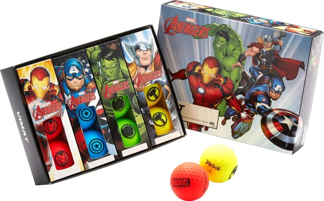 Main image of Volvik Vimax Marvel Avengers Golf Balls | Variety Pack Heoes With Vibant Matte Finish | 12-Pack Recreational Golf Ball | High-Energy Core for Distance | 2-Peice Golf Balls