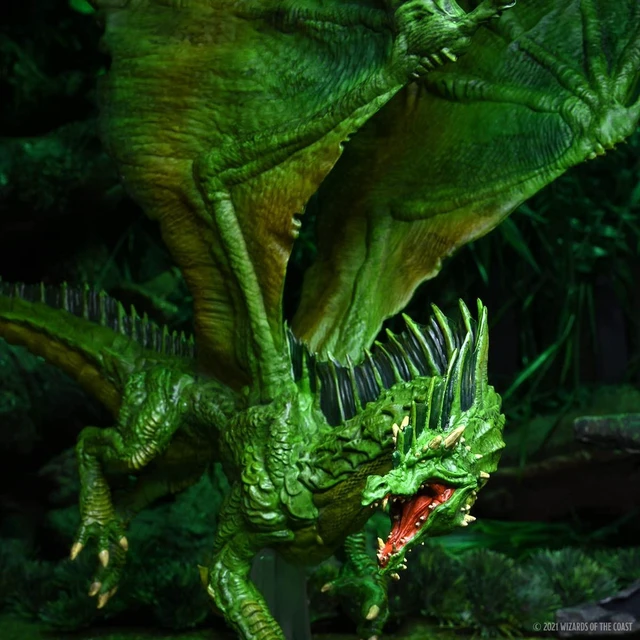 Alt view image 3 of 7 - D&D Icons of The Realms: Adult Green Dragon Premium Painted Figures | RPG Tabletop Miniature Figures | Dungeons And Dragons Role Playing Board Game Figures By Wizkids