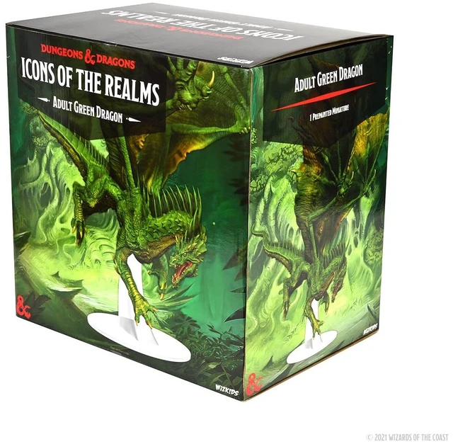 Alt view image 2 of 7 - D&D Icons of The Realms: Adult Green Dragon Premium Painted Figures | RPG Tabletop Miniature Figures | Dungeons And Dragons Role Playing Board Game Figures By Wizkids