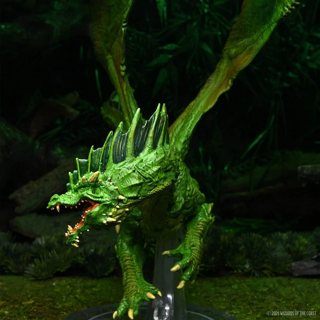 Alt view image 4 of 7 - D&D Icons of The Realms: Adult Green Dragon Premium Painted Figures | RPG Tabletop Miniature Figures | Dungeons And Dragons Role Playing Board Game Figures By Wizkids