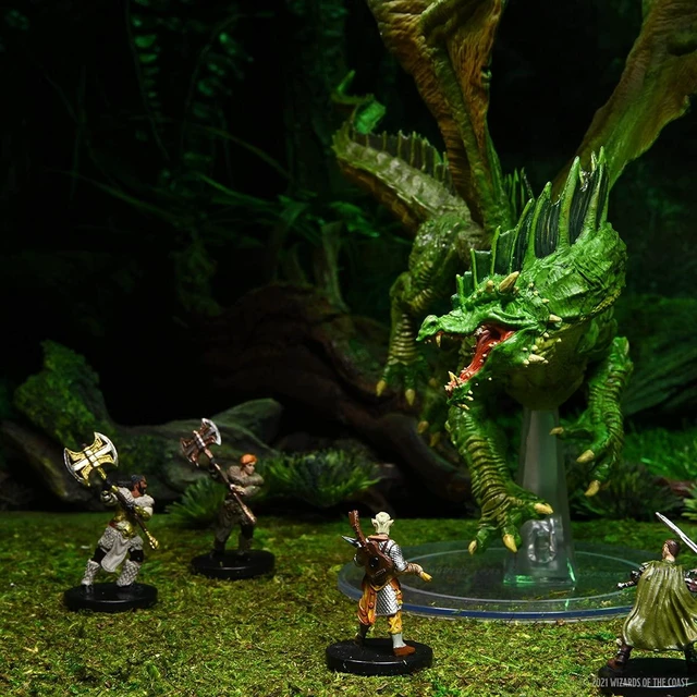 Alt view image 6 of 7 - D&D Icons of The Realms: Adult Green Dragon Premium Painted Figures | RPG Tabletop Miniature Figures | Dungeons And Dragons Role Playing Board Game Figures By Wizkids
