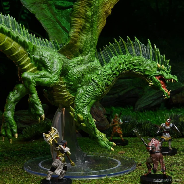 Alt view image 5 of 7 - D&D Icons of The Realms: Adult Green Dragon Premium Painted Figures | RPG Tabletop Miniature Figures | Dungeons And Dragons Role Playing Board Game Figures By Wizkids