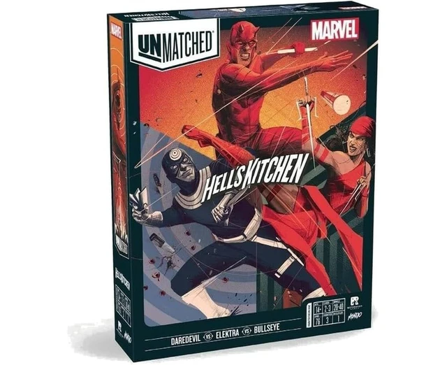 Alt view image 2 of 6 - Restoration Games Unmatched: Marvel Hells Kitchen - Heroes Daredevil Elektra Bullseye
