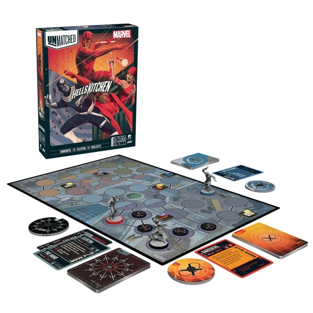 Alt view image 5 of 6 - Restoration Games Unmatched: Marvel Hells Kitchen - Heroes Daredevil Elektra Bullseye